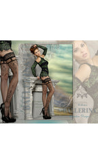 Ballerina 212 Black Faux Suspender Hold Ups Stockings product image 2