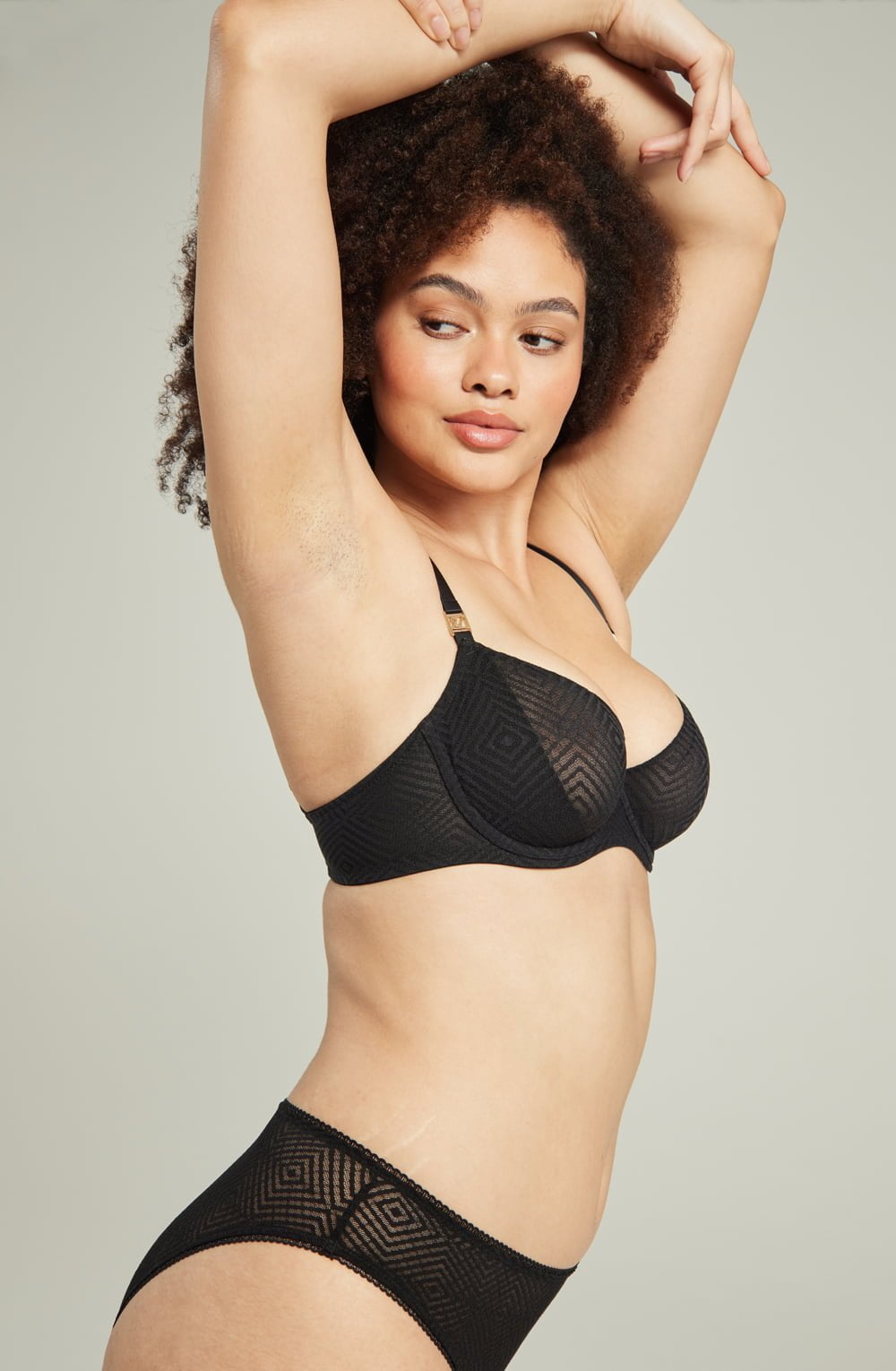 The Sheer Deco Lift Balcony Bra Black – alternate view 2