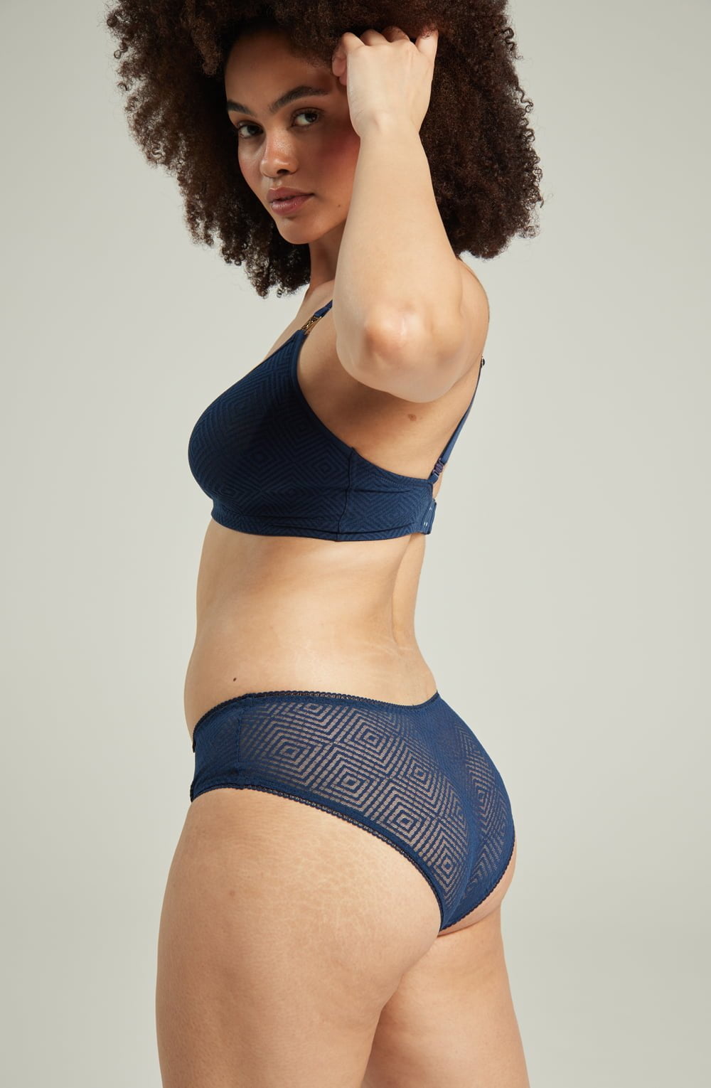 The Sheer Deco Hipster Brief Navy - image 2