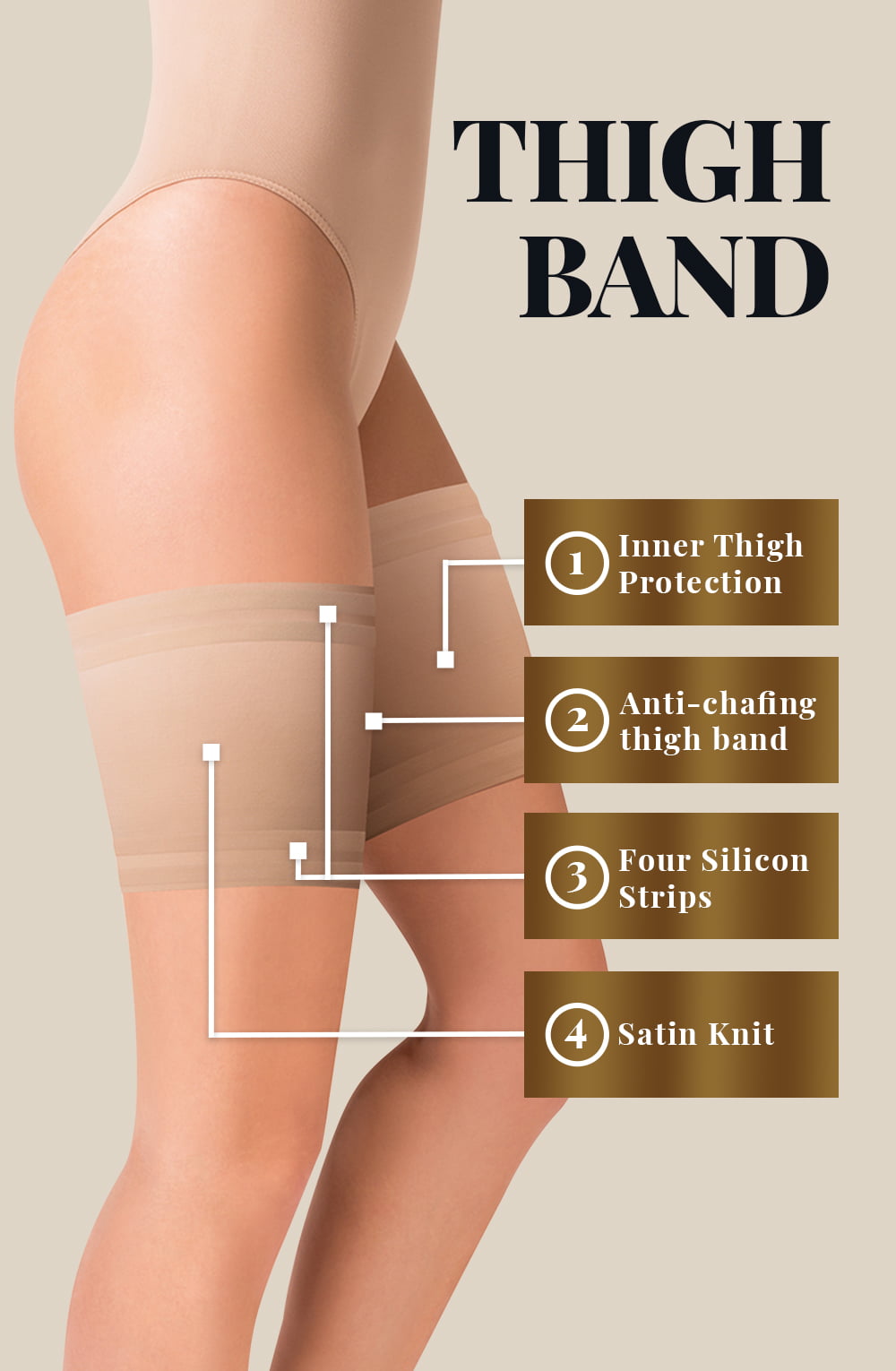Gabriella Satin Thigh Band 510 Beige product image 2