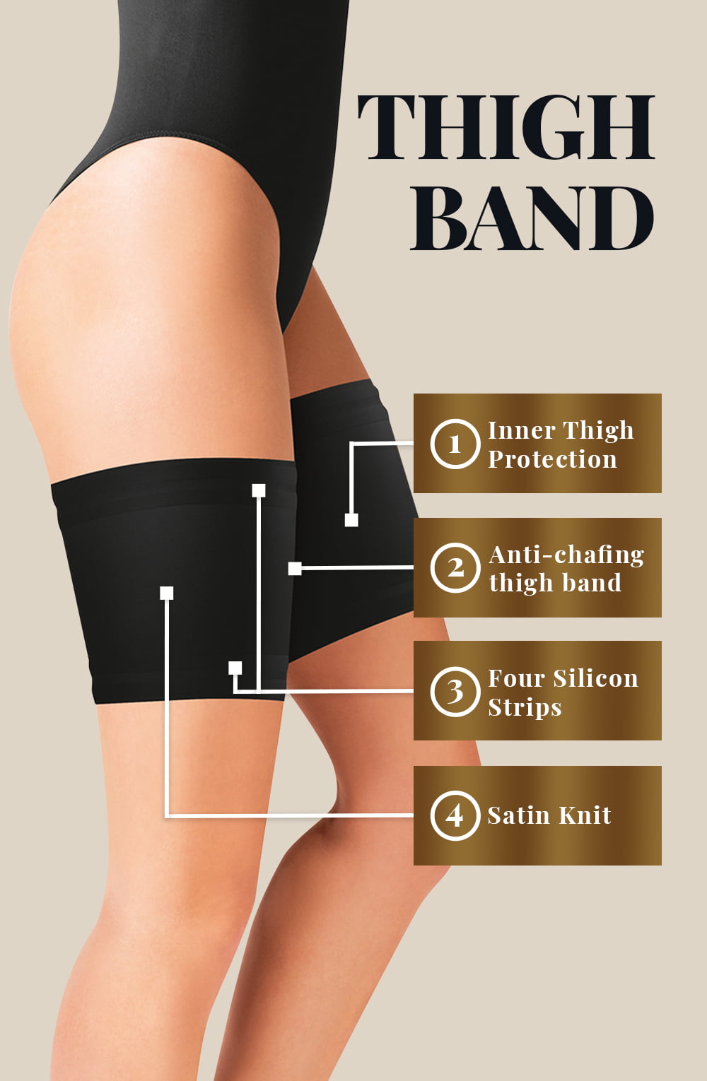 Gabriella Satin Thigh Band 510 Black product image 2