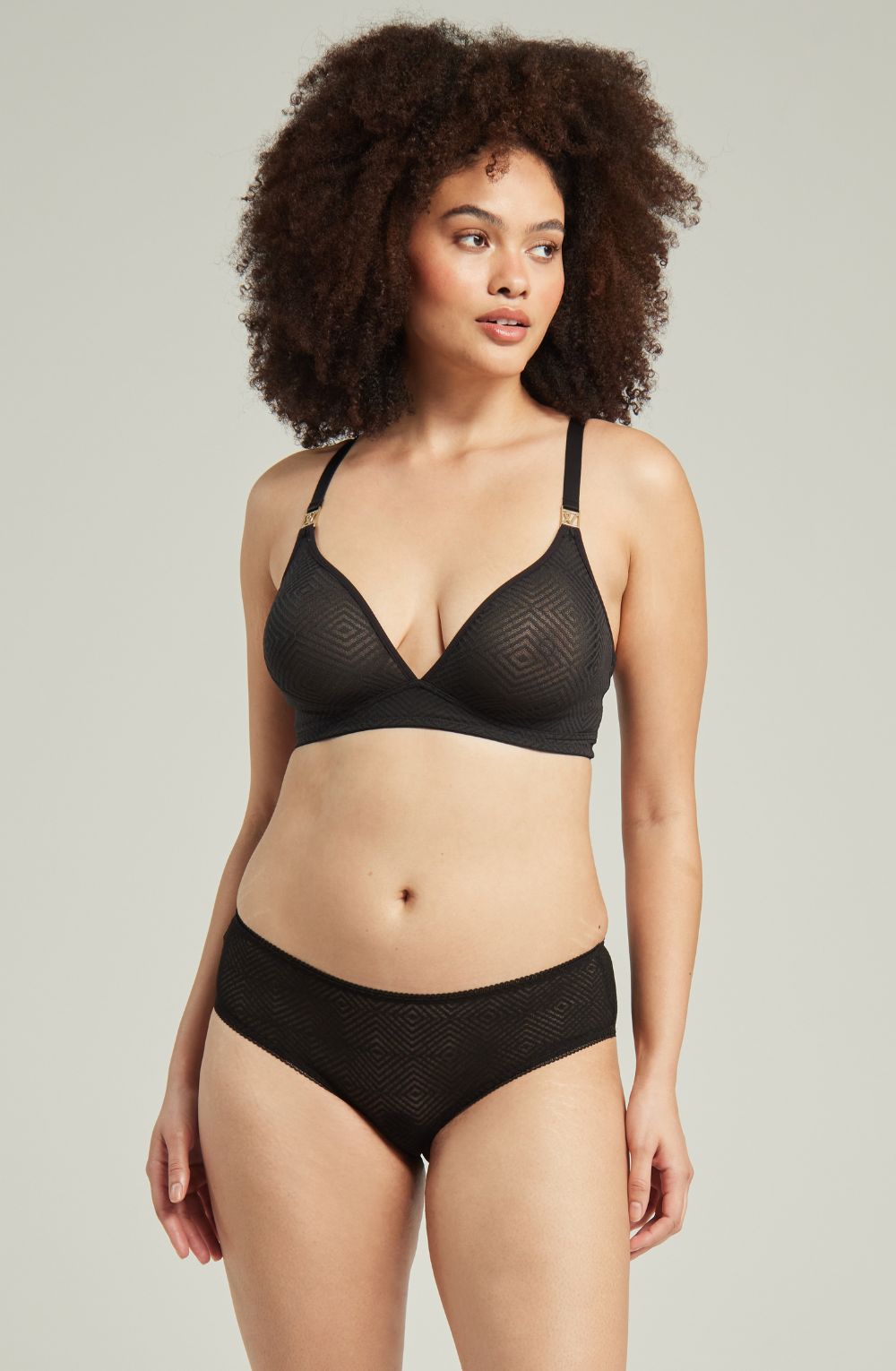 Nudea Sheer Deco Black Hipster Brief product image 1