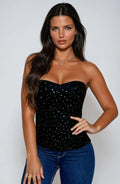 YesX YX895 Sequin Corset Black - image 1