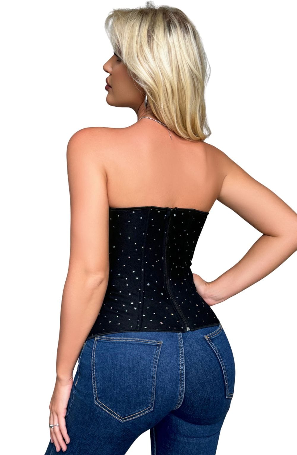 YesX YX895 Sequin Corset Black - image 3